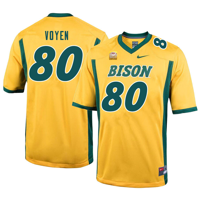 Men #80 Andy Voyen North Dakota State Bison College Football Jerseys Sale-Yellow - Click Image to Close